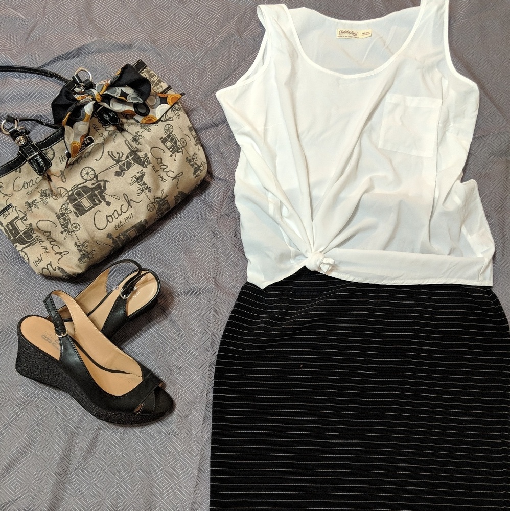 LLR Cassie Black with white pin stripe